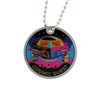 Cosmic Quest Official Geocoin and Tag Set